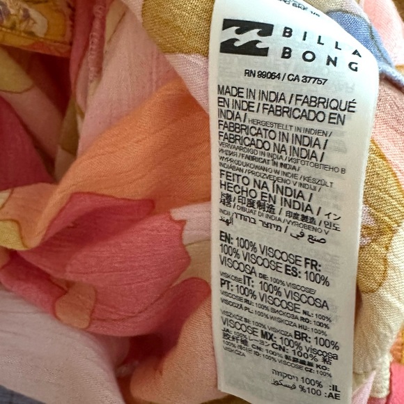 Billabong Multicolor Floral Kimono Beach Coverup - Picture 5 of 8